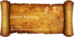 Juhos Károly névjegykártya